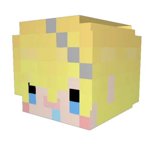 XiaoAi030 Minecraft avatar head, 3D render