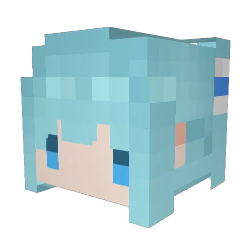 XiaoFeng_OvO Minecraft avatar head, 3D render