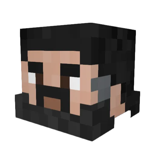 XiaoKalai Minecraft avatar head, 3D render