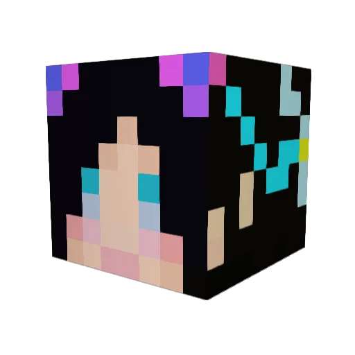 XiaoLuNaSi Minecraft avatar head, 3D render
