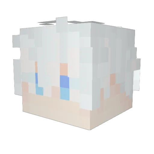 XiaoMingdajj Minecraft avatar head, 3D render
