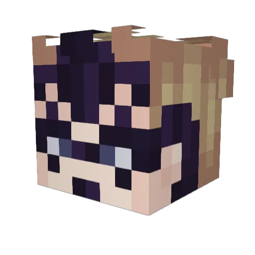 XiaoMoNow Minecraft avatar head, 3D render