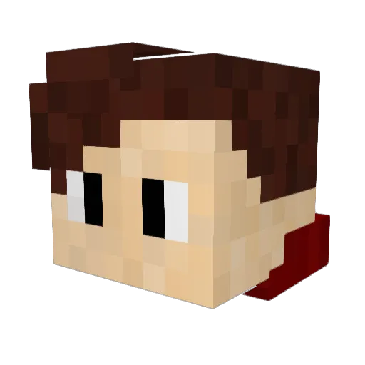 XiaoShuay Minecraft avatar head, 3D render