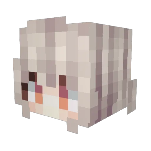 XiaoT Minecraft avatar head, 3D render
