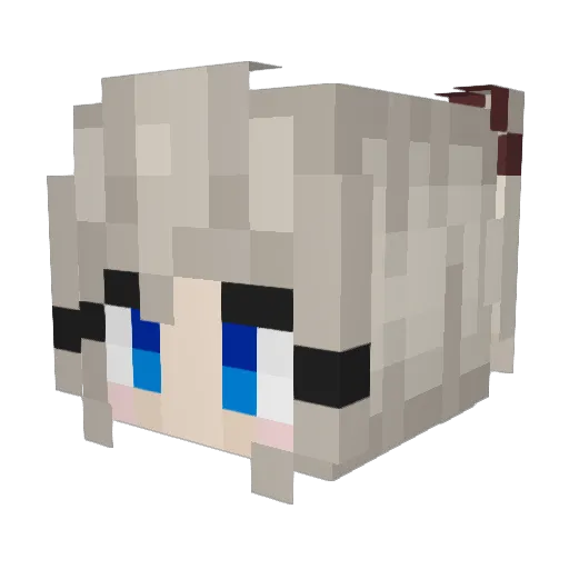 XiaoXi_awa Minecraft avatar head, 3D render