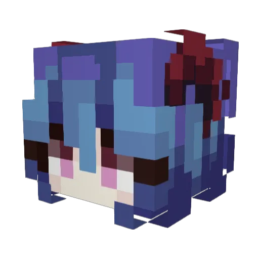 XiaoYouqing Minecraft avatar head, 3D render