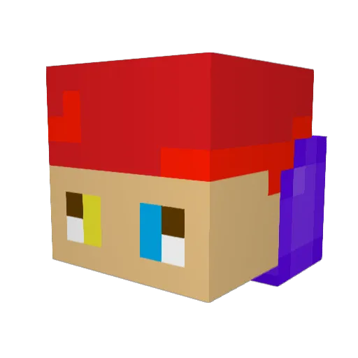 XiaoYueoo Minecraft avatar head, 3D render
