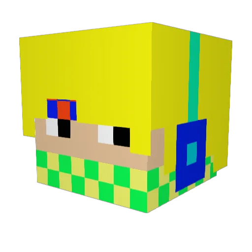 Xiao__LU Minecraft avatar head, 3D render
