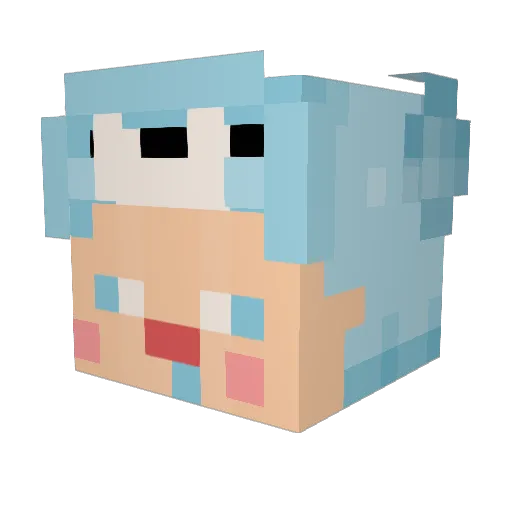 Xiaodaohui Minecraft avatar head, 3D render