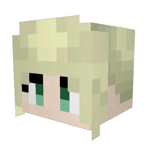 Xiaotianming Minecraft avatar head, 3D render
