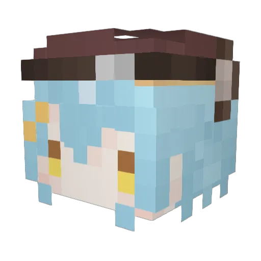 Xiaoyue Minecraft avatar head, 3D render