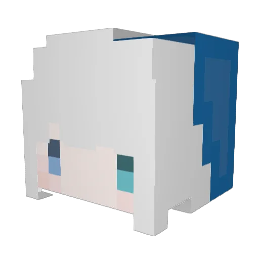 Xiayue_ Minecraft avatar head, 3D render