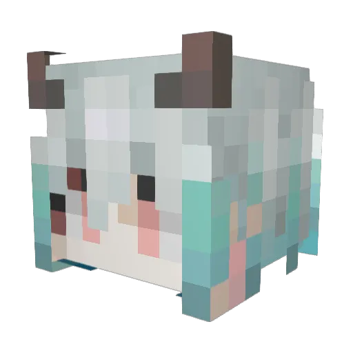 Xiching Minecraft avatar head, 3D render