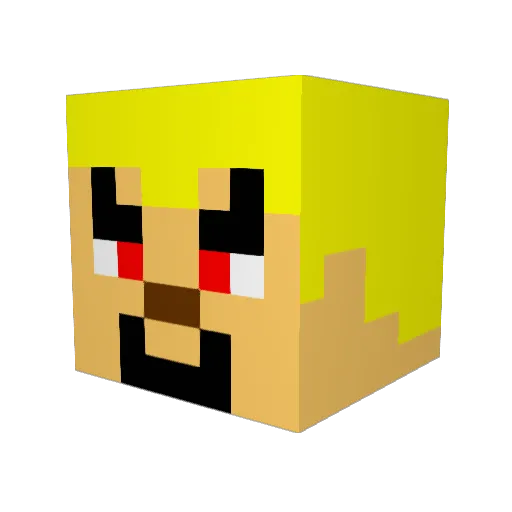 XieQiu Minecraft avatar head, 3D render