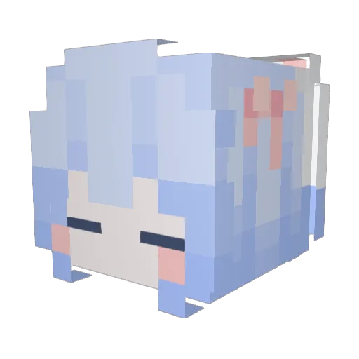 Xie_AI Minecraft avatar head, 3D render