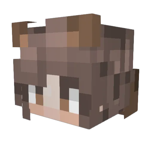Xiedog Minecraft avatar head, 3D render