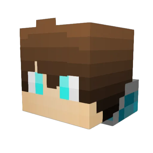 Xiellus Minecraft avatar head, 3D render