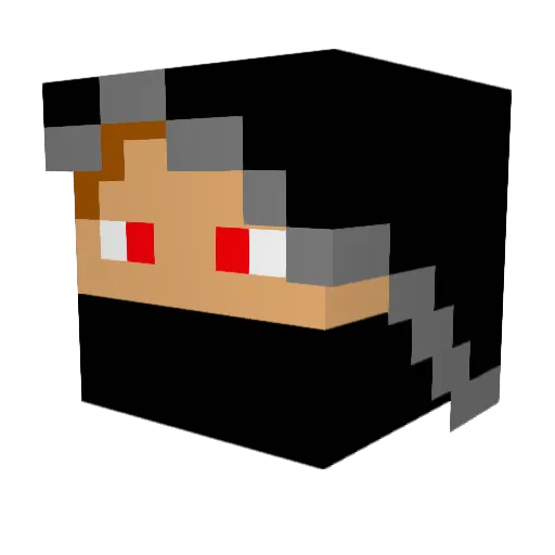 Xientra Minecraft avatar head, 3D render