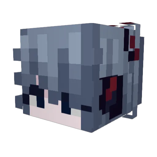 Xieshii Minecraft avatar head, 3D render