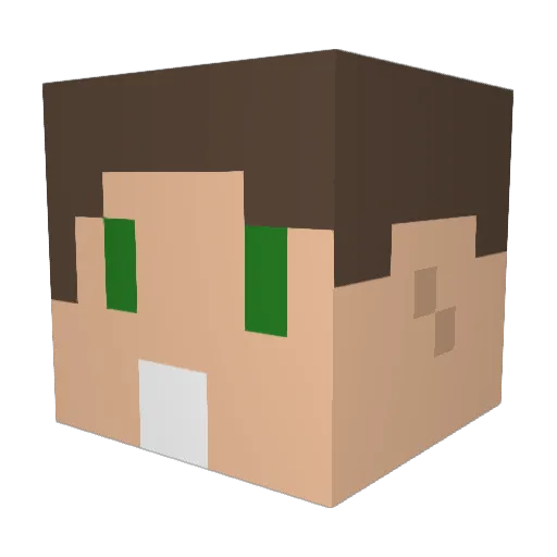 Xigap Minecraft avatar head, 3D render