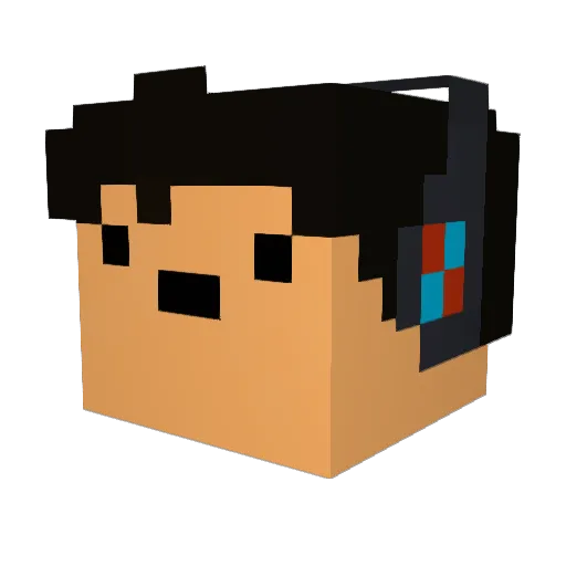 XiliPanda Minecraft avatar head, 3D render