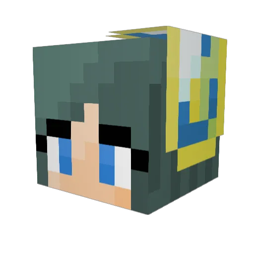 Xilvemn Minecraft avatar head, 3D render