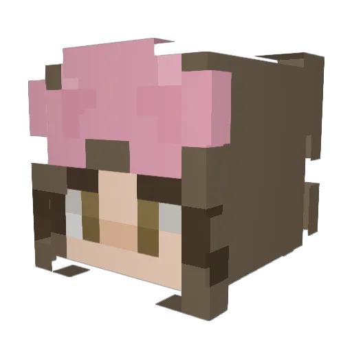 Ximeeeee Minecraft avatar head, 3D render