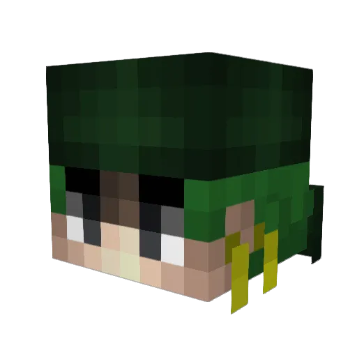 Ximota Minecraft avatar head, 3D render
