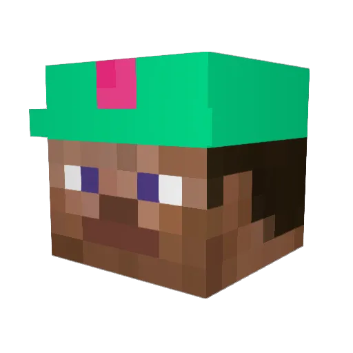 Xin09 Minecraft avatar head, 3D render