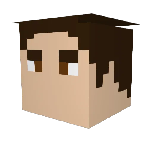 Xinderate Minecraft avatar head, 3D render