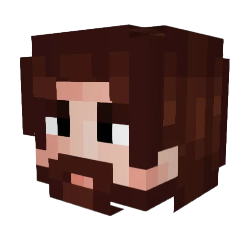 Xinera Minecraft avatar head, 3D render