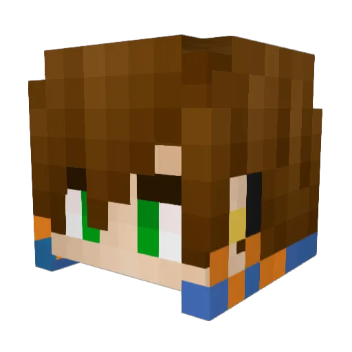 XingYunSama Minecraft avatar head, 3D render