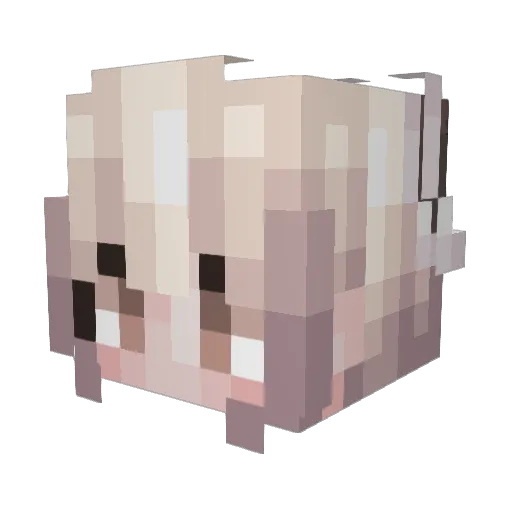 Xing_He_ Minecraft avatar head, 3D render