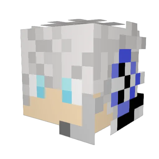 Xing_mo Minecraft avatar head, 3D render