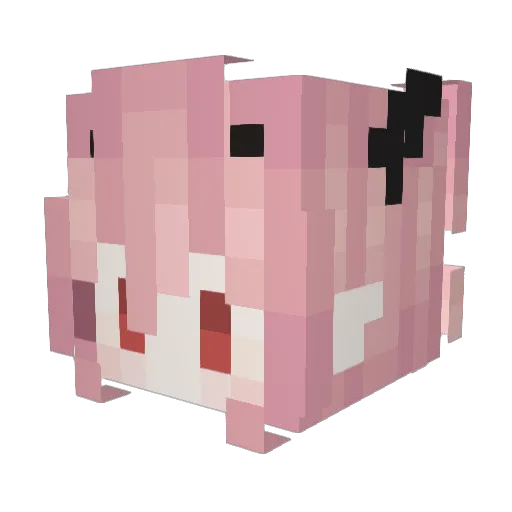 Xingyuebaba Minecraft avatar head, 3D render