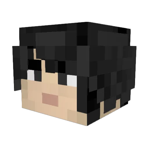Xinquiz Minecraft avatar head, 3D render