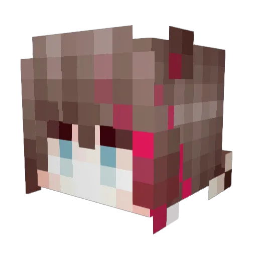 Xinsa Minecraft avatar head, 3D render