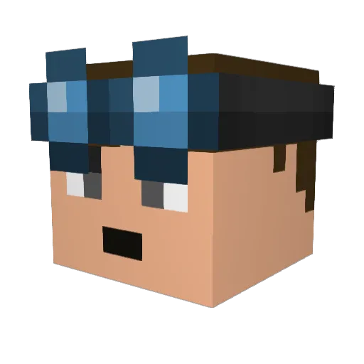 Xionous Minecraft avatar head, 3D render