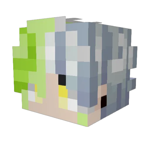 Xirzii Minecraft avatar head, 3D render