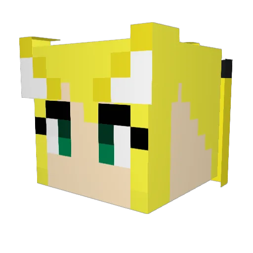 XiterVac Minecraft avatar head, 3D render