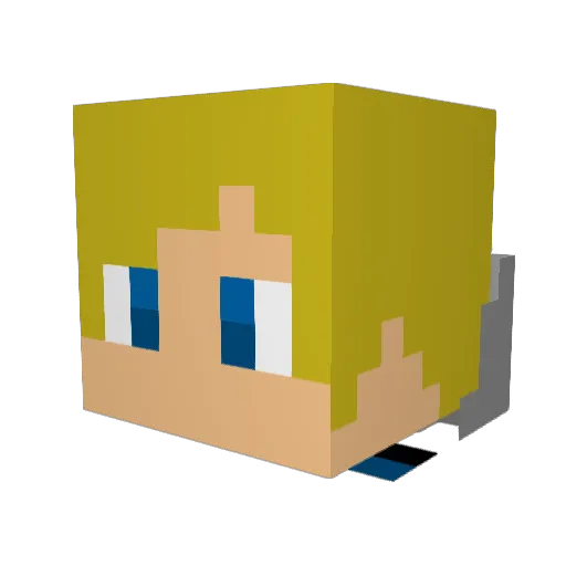Xivvx Minecraft avatar head, 3D render
