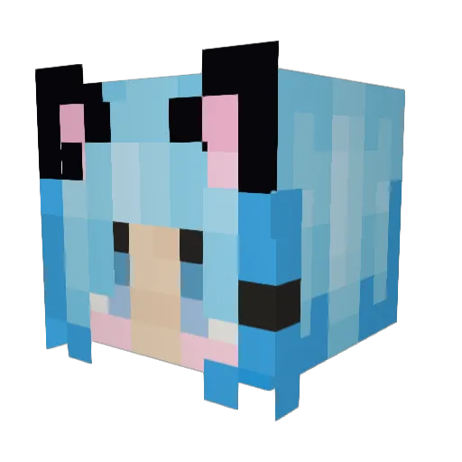 Xixand Minecraft avatar head, 3D render