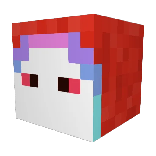 Xixim Minecraft avatar head, 3D render