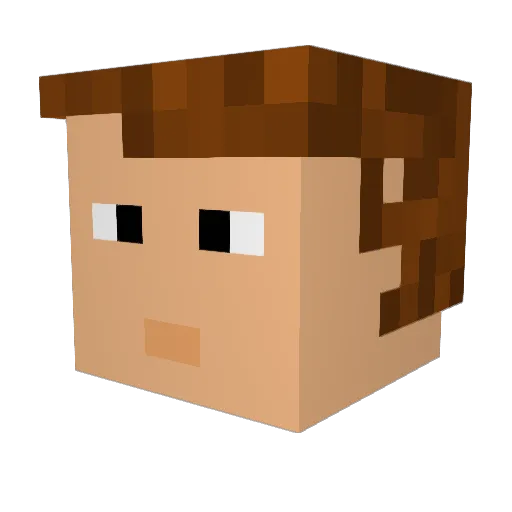 Xjblb Minecraft avatar head, 3D render