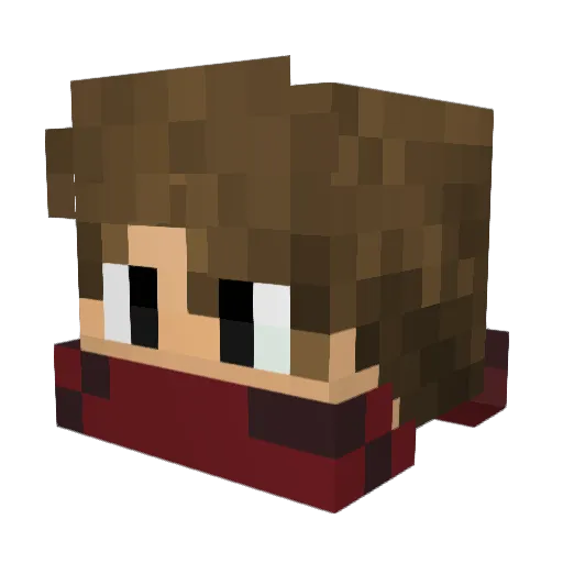 Xkqvin Minecraft avatar head, 3D render