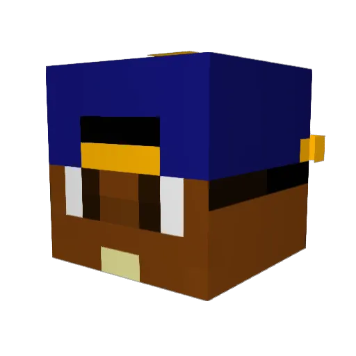 XkrvuX Minecraft avatar head, 3D render