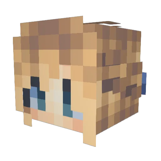 XlFen Minecraft avatar head, 3D render