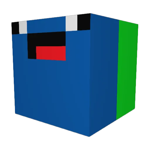 Xlex Minecraft avatar head, 3D render