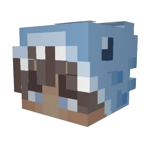 Xlz3 Minecraft avatar head, 3D render