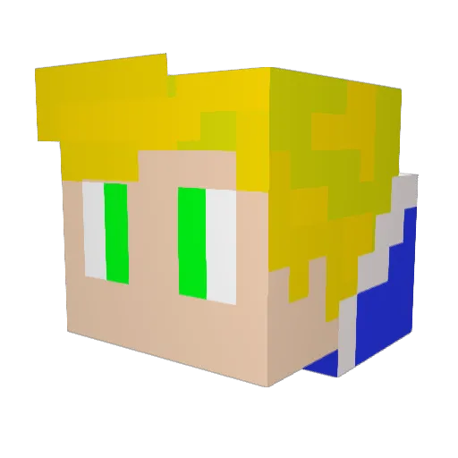 Xmaiz Minecraft avatar head, 3D render